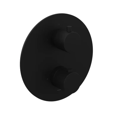 Afbeelding van HotBath Cobber Inbouw Thermostaat Afbouwdeel CB009EXT Mat zwart