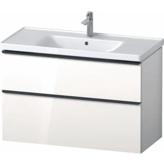 Afbeelding van Duravit D Neo meubelset m. wastafelonderbouwkast 2 laden softclose 100x20x48cm incl. wastafel wit hoogglans Minimalistisch design