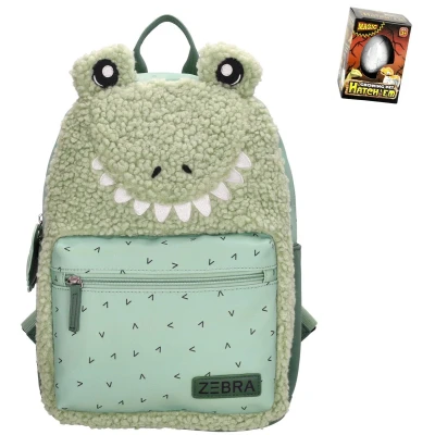 Afbeelding van Zebra Rugzak Croco kinderrugtas, rugtas, kinderrugzak, schooltas, rugzakje, rugtasje + Dino Ei