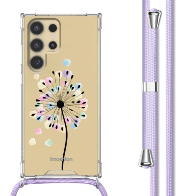 Afbeelding van Samsung Galaxy S24 Ultra Hoesje Kunststof iMoshion Softcase/Koordhoesje/Backcover Sandstone Dandelion Telefoonhoesje
