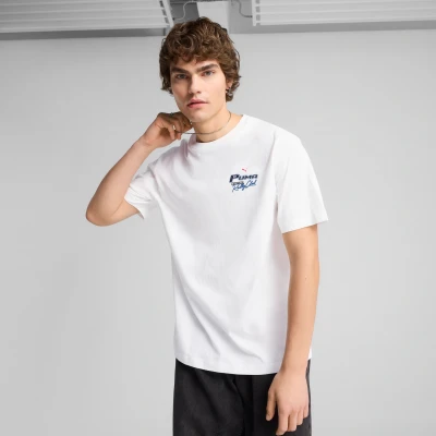 Afbeelding van Puma Graphics MOTO TEE Tshirt print, Heren, Maat: XL, White