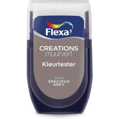 Afbeelding van flexa creations muurverf tester 3026 spacious grey 30 ml