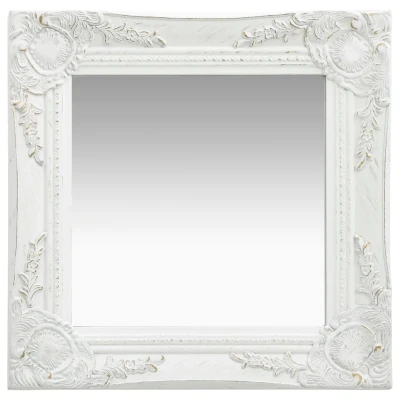 Afbeelding van Wandspiegel barok stijl 40x40 cm wit