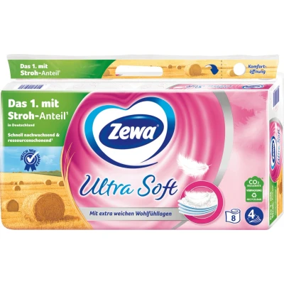 Afbeelding van Zewa Toiletpapier Ultra Soft 4 ply (8x150 vellen), 8 stuks