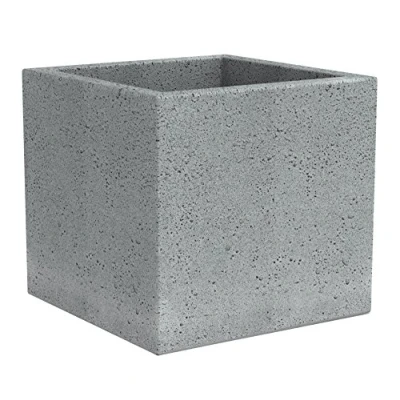 Afbeelding van Scheurich C Cube, plantenbak van kunststof, grijs (Stony Grey), 40 cm lang, breed, 33 hoog, 44 l volume