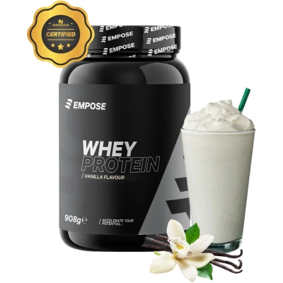 Afbeelding van Empose Nutrition Whey Protein Proteine Poeder Eiwitpoeder Eiwitshakes Vanille 908 gram 30 doseringen