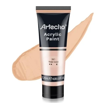 Afbeelding van Artecho professionele acrylverf, roségouden (120 ml/4 oz) buizen, kunst ambachtelijke verf voor canvas schilderen, steen, hout, stof, kunstbenodigdheden kunstenaars,