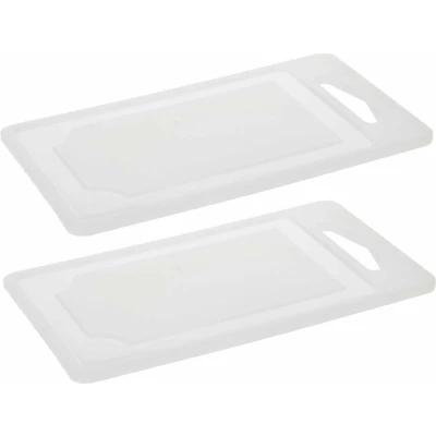 Afbeelding van Excellent Houseware snijplank 2x wit kunststof 25 x 15 cm Snijplanken