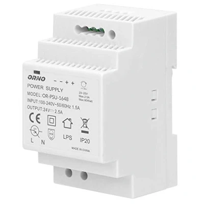 Afbeelding van ORNO PSU 1648 Voeding voor DIN rail 24VDC 2.5A 60W