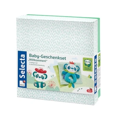 Afbeelding van Selecta 61080 Tulips Garden, babycadeauset, welkom, 3 delig, kleurrijk