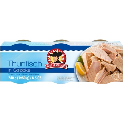 Afbeelding van Tonijn in pekel 240g (3x80g) Doos 32 stuks