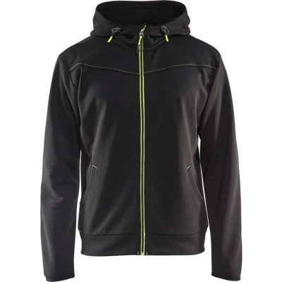 Afbeelding van Blaklader Hoodie met rits 3363 2526 Zwart/High Vis Geel