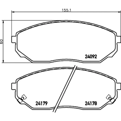 Afbeelding van HELLA 8DB 355 011 931 Remblokkenset Met akoestische slijtagewaarschuwing KIA: Sorento I (JC) 3.5 V6 4WD, 3.3 3.8