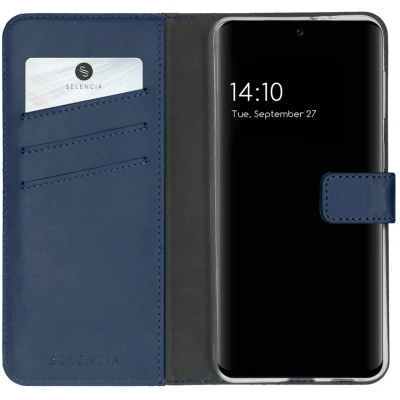 Afbeelding van Samsung Galaxy A32 (4G) Hoesje Echt leder Selencia Bookcase Blauw Telefoonhoesje