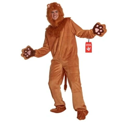 Afbeelding van Morph Leeuw kostuum volwassene, dieren jumpsuit medium
