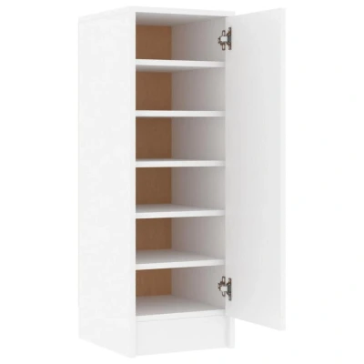 Afbeelding van Schoenenkast 32X35X92 Cm Bewerkt Hout Gerookt Eikenkleurig Wit