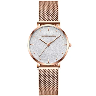 Afbeelding van rorios Mode dameshorloges roestvrij staal sterrenhemel wijzerplaat horloges voor vrouwen dameshorloge, zilver A, armband