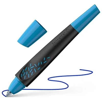 Afbeelding van Schneider 188883 Breeze rollerbalpen (van gerecycled kunststof, bekroond met de blauwe engel, schrijfkleur: koningsblauw, uitwisbaar) zwart blauw