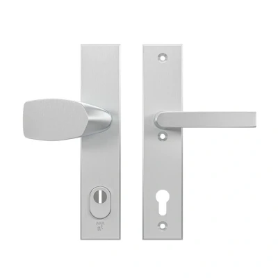 Afbeelding van AXA veiligheidsbeslag voordeur Edge Plus rechthoekig Wing knop/Blok kruk PC92 met kerntrekbeveiliging SKG3 aluminium