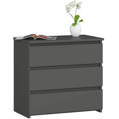 Afbeelding van AKORD Commode CL 3 met laden voor de woonkamer slaapkamer kast kantoor studeerkamer modern functioneel design B 60 x H 57 D 35 cm, gewicht 26 kg grafietgrijs, OP0LCL SZAR003