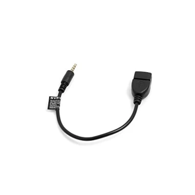 Afbeelding van System S USB type A (vrouwelijk) naar 3,5 mm jack geluid stekker AUX audio kabel, zwart