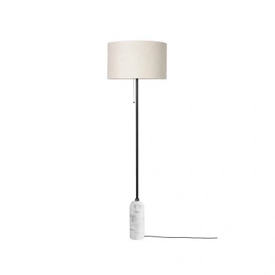 Afbeelding van GUBI Gravity vloerlamp wit marmer/canvas