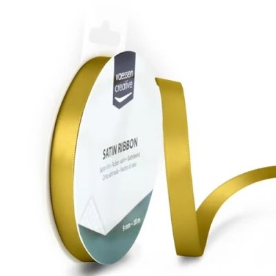 Afbeelding van Vaessen Creative Satijn Ribon, Stof, Goud, 9mm