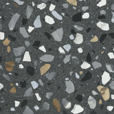 Afbeelding van Crisp XL Grafite terrazzo 60x60 rett Wandtegel badkamer