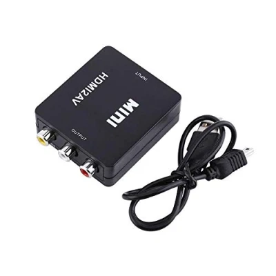 Afbeelding van Digital HDMI zu RCA Composite Video Audio AV CVBS Adapter Konverter 720p / 1080p，Kann auf Fernsehern, VHS Videorecordern, DVD Rekordern usw. Wiedergegeben Werden(Schwarz)