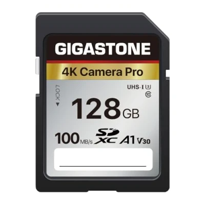 Afbeelding van Gigastone 128GB SD kaart, V30 SDXC geheugenkaart, hoge snelheid met 4K Ultra HD UHD video, compatibel Canon Nikon Sony Pentax Kodak Olympus Panasonic Digital Camera