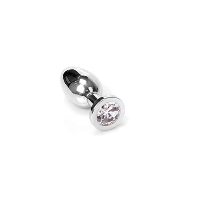Afbeelding van Buttplug RVS met transparant kristal small