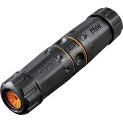 Afbeelding van Renkforce RJ45 Netwerk Adapter CAT 6A [1x bus 1x bus] Zwart Waterdicht, UV bestendig, Vergulde steekcontacten