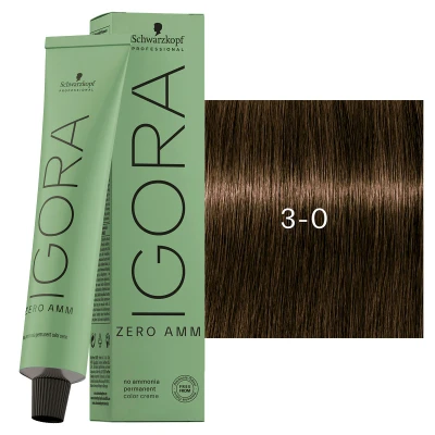 Afbeelding van Schwarzkopf Igora Zero Amm 3 0 Dark Brown Natural 60 ml