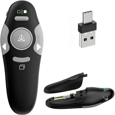 Afbeelding van Presentatie Clicker voor PowerPoint Afstandsbediening, RF 2.4GHz Draadloze Presenter Afstandsbediening USB Google Slide Advancer PPT Mac, Keynote, Computer, Laptop