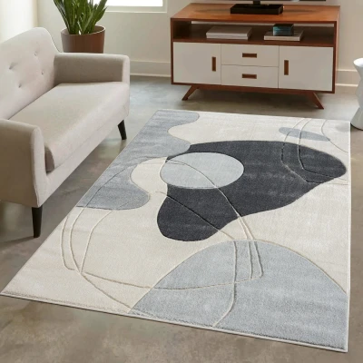 Afbeelding van Bonito Exclusive 3D Laagpolig Vloerkleed Tapijt Grijs Rechthoek Polypropyleen 80x150 cm
