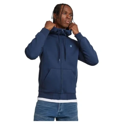 Afbeelding van G Star Premium CORE HDD Sweater met rits, Heren, Maat: Medium, Dunkelblau