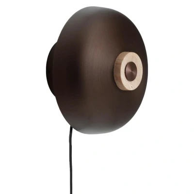 Afbeelding van Audo Copenhagen Reverse Wandlamp Met Snoer Sand Travertine/Bronzed Aluminium