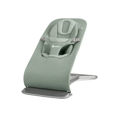 Afbeelding van Ergobaby Evolve Bouncer Mesh, 3 in 1, ergonomische hangmat voor pasgeborenen vanaf de geboorte, ademende babyschommel met inzetstuk (2,5 kg 13,2 kg), Sage Green