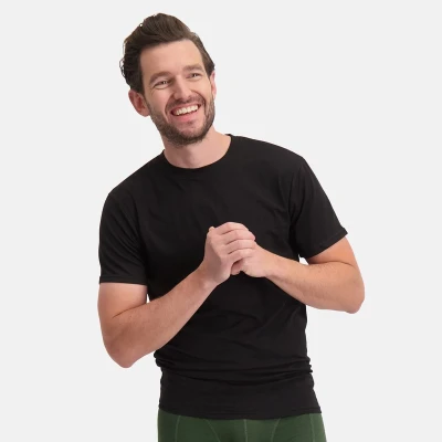 Afbeelding van Comfortabel &amp; Zijdezacht Bamboo Basics Merino Bamboe T Shirt Toby Zwart S