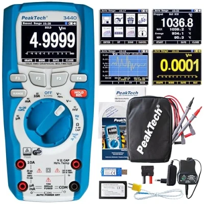 Afbeelding van Peaktech 3440 grafische multimeter trms 50.000 tellingen 1000V AC/DC met datalogger CAT IV 600V