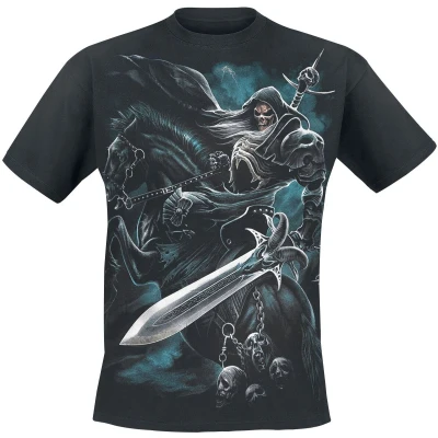 Afbeelding van Spiral Heren Tshirt L GRIM RIDER Zwart
