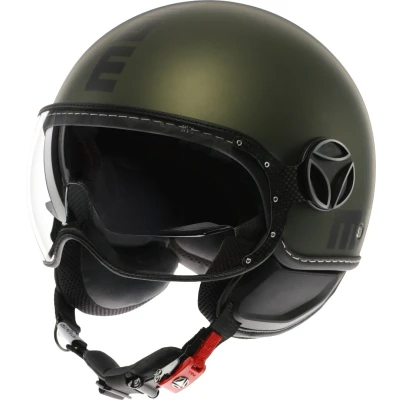 Afbeelding van MOMODESIGN FGTR EVO E2206 Jethelm met zonnevizier, open motorhelm voor motorfiets en scooter, dames heren, matgroen/zwart, L