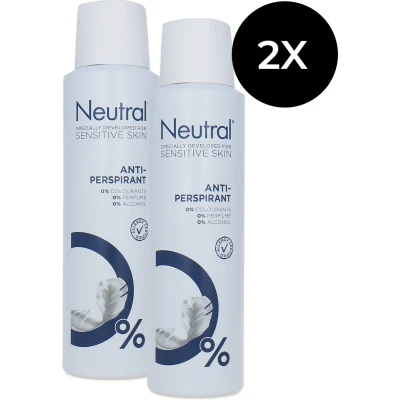 Afbeelding van Neutral Sensitive Skin Anti Perspirant Deo Spray 2 x 150 ml