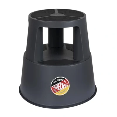 Afbeelding van WEDO Rolkruk Super Step van onbreekbaar kunststof rolbare olifantenvoet opstapkruk, TÜV GS getest, Made in Germany, antislip hoogte ca. 43 cm, draagkracht 150 kg, (grijs)