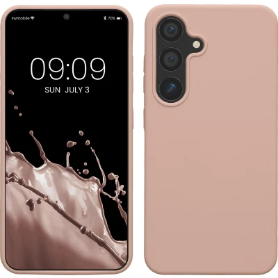 Afbeelding van kwmobile telefoonhoesje geschikt voor Samsung Galaxy S25 Hoesje met siliconen coating Smartphone case in mat oudroze