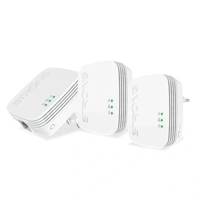 Afbeelding van Strong Powerline 600 Triple Pack Mini Mbit/s Ethernet LAN Wit 3 stuk(s)