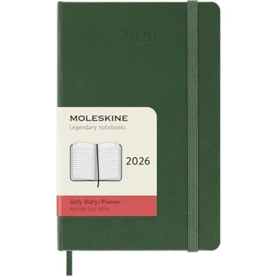 Afbeelding van Moleskine 12 Maanden Agenda 2026 Dagelijks Pocket Harde Kaft Mirte Groen