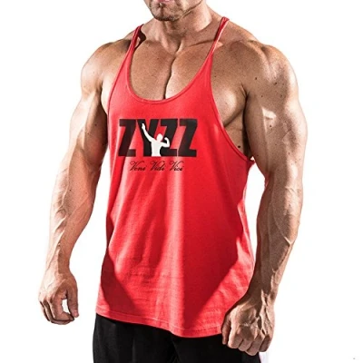 Afbeelding van palglg Heren Muscle T shirt zonder mouwen Athletic Tank Top voor Training Fitness, Zyzz00 Rood, M