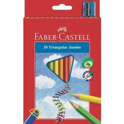 Afbeelding van Faber Castell Kleurpotlood FC driekant jumbo kartonnen etui à 30 stu