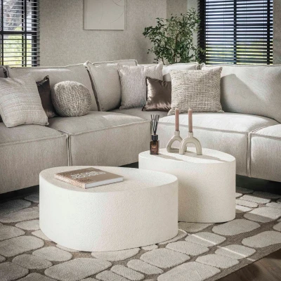 Afbeelding van Fraaai Staci salontafel set van 2 Marmer composiet